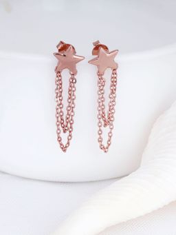 GIVA - Sterling Silver Rose Gold Love From Stars Earrings for Women And Girls