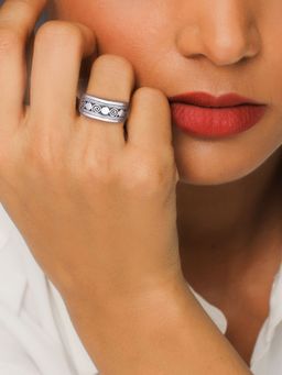 GIVA - Sterling Silver Swirl World Ring For Women And Girls