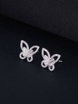 GIVA - Sterling Silver Zircon Studded Beauty Earrings For Women And Girls