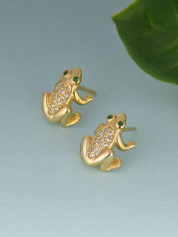 GIVA - Sterling Silver Golden Marriage Of Frogs Earrings For Women And Girls