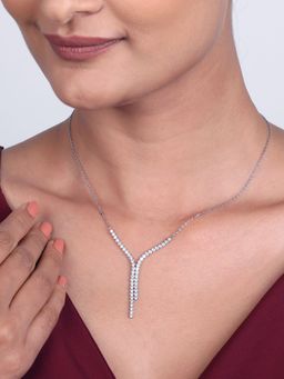 GIVA - Sterling Silver Shruti Haasan Silver Collide Necklace For Women And Girls