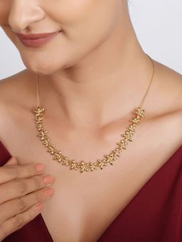 GIVA - Sterling Silver Golden Floral Vision Necklace For Women And Girls