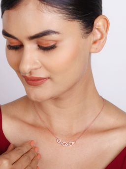 GIVA - Sterling Silver Rose Gold Heap Of Love Necklace For Women And Girls