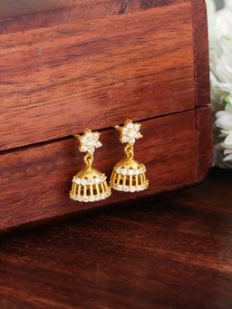 GIVA - Sterling Silver Golden Glory Of Love Jhumki For Women And Girls