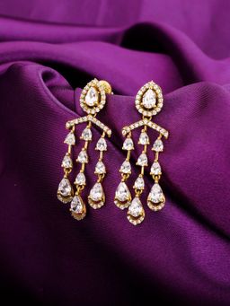 GIVA - Sterling Silver Golden Regal Elegance Earrings For Women And Girls