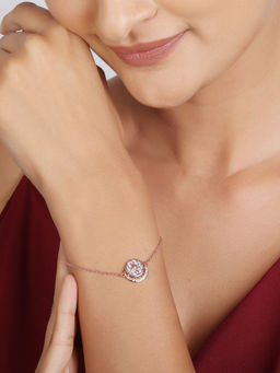 GIVA - Sterling Silver Rose Gold Sparkling Love Bracelet For Women And Girls