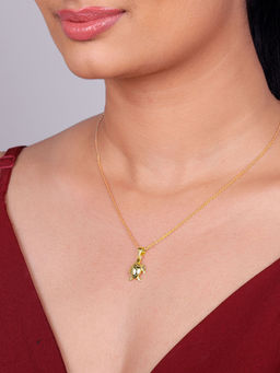 GIVA - Sterling Silver Golden Tortoise Of Fortune Pendant With Link Chain For Women And Girls