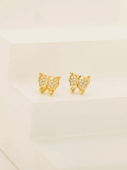 GIVA - Sterling Silver Golden Butterfly Earrings For Women And Girls