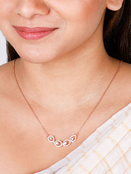 GIVA - Sterling Rose Gold Perfection Necklace For Women And Girls