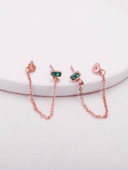 GIVA - Sterling Silver Rose Gold Divine Chain Earrings For Women And Girls