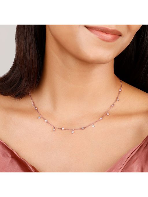 GIVA Sterling Silver Rose Gold Dreamland Necklace for Womens and Girls
