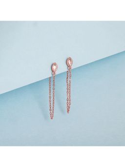 GIVA - Sterling Silver Rose Gold Marquise Chain Earrings for Womens and Girls