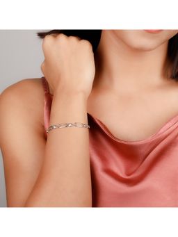 GIVA - Sterling Silver Rectangular Link Chain Bracelet for Womens and Girls