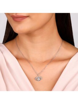 GIVA - Sterling Silver Studded Eyelashes Pendant with Link Chain for Womens and Girls