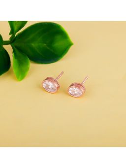 GIVA - Sterling Silver Rose Gold Elliptic Stud Earrings for Womens and Girls