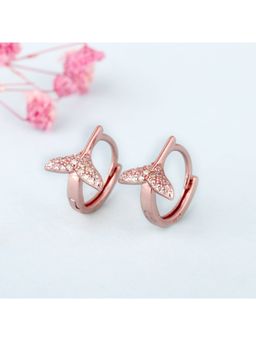GIVA - Sterling Silver Rose Gold Fish Tail Hoop for Womens and Girls
