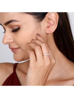 GIVA - Sterling Silver Rose Gold Dangling Snowdrop Ring for Womens and Girls