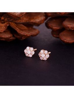 GIVA - Sterling Silver Rose Gold Baby Pink Flower Stud Earrings for Womens and Girls