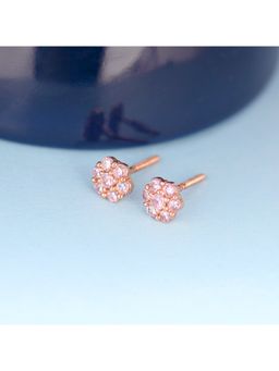 GIVA - Sterling Silver Rose Gold Baby Pink Big Flower Stud Earrings for Womens and Girls