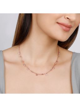 GIVA - Sterling Silver Rose Gold Covered In Charm Necklace for Womens and Girls