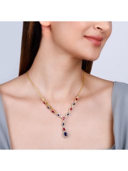 GIVA - Sterling Silver Golden Elegant Royalty Necklace for Womens and Girls