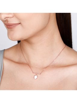 GIVA - Sterling Silver Rose Gold Moonstone Glory Necklace for Womens and Girls