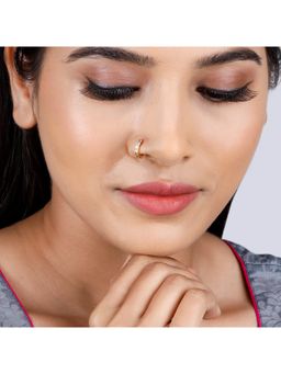 GIVA - Sterling Silver Golden Zircon Studded Nose Ring for Womens and Girls
