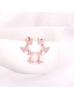 GIVA - Sterling Silver Rose Gold Wavering Wings Earrings for Womens and Girls