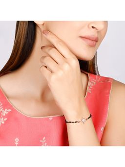 GIVA - Sterling Silver Rose Gold Zircon Rose Star Mangalsutra Bracelet for Womens and Girls