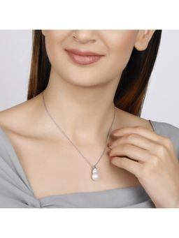 GIVA - Sterling Silver Fin Pearl Pendant with Link Chain for Womens and Girls