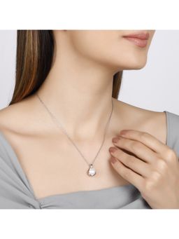 GIVA - Sterling Silver Hook Pearl Pendant with Link Chain for Womens and Girls