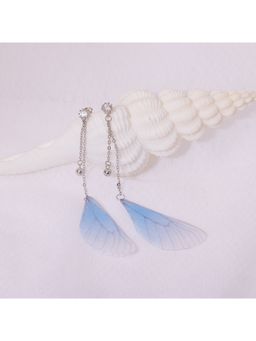 GIVA - Sterling Silver Blue Feather Earrings for Womens and Girls