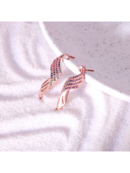 GIVA - Sterling Silver Rose Gold Shining Wave Earrings for Womens and Girls