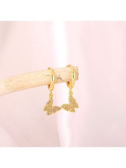 GIVA - Sterling Silver Golden Fluttering Butterfly Earrings for Womens and Girls
