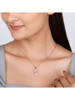 GIVA - Sterling Silver Rose Gold Elegant Swan Pendant with Link Chain for Womens and Girls