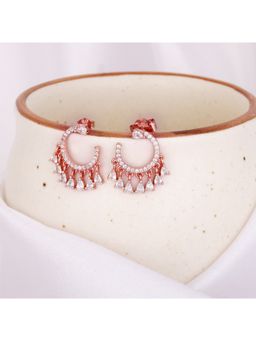 GIVA - Sterling Silver Rose Gold Swaying Half-Hoop Earrings for Womens and Girls