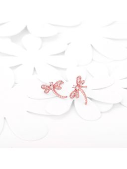 GIVA - Sterling Silver Rose Gold Dragonfly Earrings for Womens and Girls