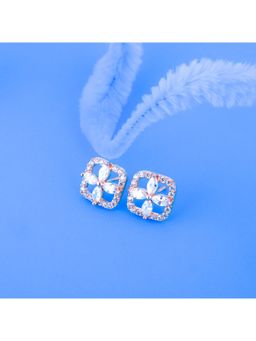 GIVA - Sterling Silver Rose Gold Shimmer Stud Earrings for Womens and Girls