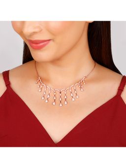 GIVA - Sterling Silver Rose Gold Celebration Necklace for Womens and Girls