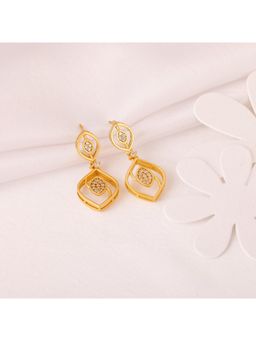 GIVA - Sterling Silver Golden Leaves of Love Earrings for Womens and Girls