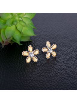GIVA - Sterling Silver Gold Color Flower Stud Earring for Womens and Girls