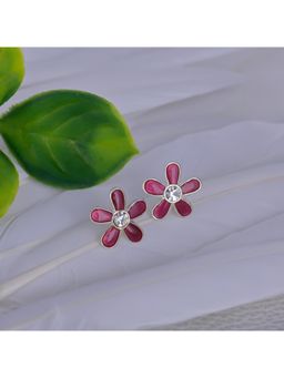 GIVA - Sterling Silver Purple Color Flower Stud Earring for Womens and Girls