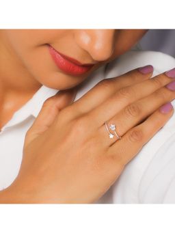 GIVA - Sterling Silver Two Stars with Stone Open Ring for Womens and Girls