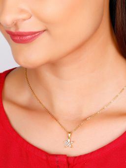 GIVA - Sterling Silver Golden Lily Pendant with Link Chain for Women and Girls