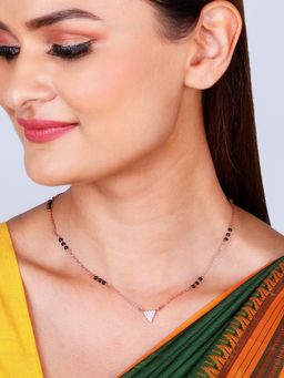 GIVA - Sterling Silver Rose Gold Bound In Love Mangalsutra for Women and Girls