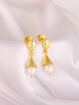 GIVA - Sterling Silver Golden Girl with a Pearl Earrings for Women and Girls
