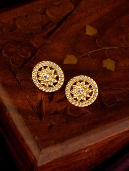 GIVA - Sterling Silver Shruti Haasan Golden Bridal Studs for Women and Girls