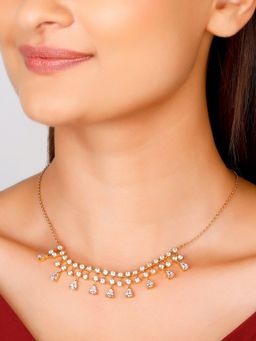 GIVA - Sterling Silver Golden Fuchsia Floral Beauty Necklace for Women and Girls