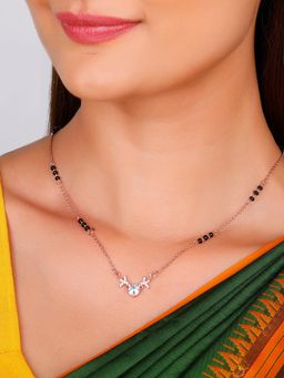 GIVA - Sterling Silver Rose Gold Dear Love Mangalsutra for Women and Girls