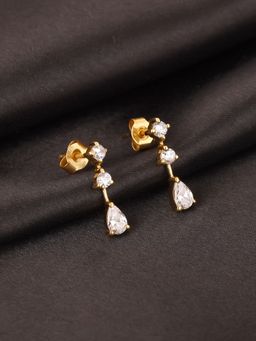 GIVA - Sterling Silver Golden Fuchsia Floral Beauty Earrings for Women and Girls